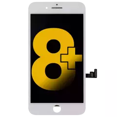 LCD Assembly With Steel Plate Compatible For iPhone 8 Plus (Refurbished: Toshiba) (White)