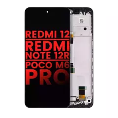 LCD Assembly With Frame Compatible For Xiaomi Redmi 12 / Redmi Note 12R  / Poco M6 Pro (Aftermarket Plus) (All Colors)