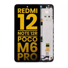 LCD Assembly With Frame Compatible For Xiaomi Redmi 12 / Redmi Note 12R / Poco M6 Pro (Refurbished) (All Colors)