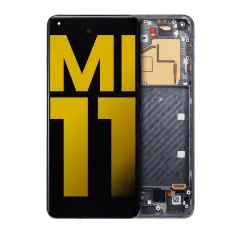 OLED Assembly With Frame Compatible For Xiaomi Mi 11 (Refurbished) (Black)