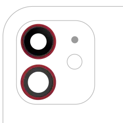 Back Camera Lens With Bracket & Bezel Compatible For iPhone 12 / 12 Mini (Red) (Real Sapphire / Premium)