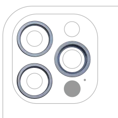 Back Camera Bezel Ring Only Compatible For iPhone 12 Pro (Pacific Blue) (3 Piece Set)