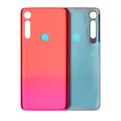 Back cover Glass Compatible For Motorola Moto G8 Play (XT2015 / 2019) (Magenta red)