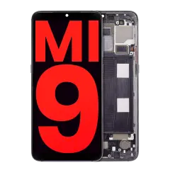 OLED Assembly With Frame Compatible For Xiaomi Mi 9 (Aftermarket Plus) (Piano Black)