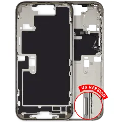 Mid-Frame Housing With Power And Volume Button Compatible For iPhone 16 Pro max (US Version) (Used OEM Pull: Grade A) (White Titanium)