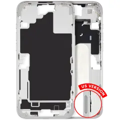 Mid-Frame Housing With Power And Volume Button Compatible For iPhone 16 Plus  (US Version) (Used OEM Pull: Grade A) (White)