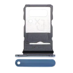 Single Sim Card Tray Compatible For Motorola Edge 20 Pro (XT2153-1 / 2021) (Blue Vegan Leather)