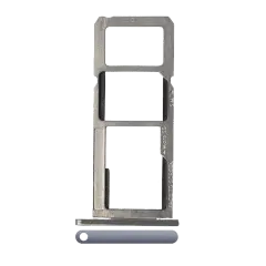 Dual Sim Card Tray Compatible For Motorola Moto G6 Play / G6 Forge (XT1922 / 2018) (Silver)