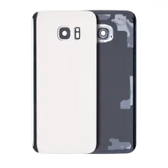 Back Cover Glass With Camera Lens Compatible For Samsung Galaxy S7 Edge (No Logo) (Aftermarket Plus) (White)