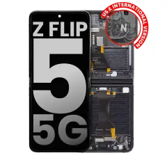 Inner OLED Assembly With Frame Compatible For Samsung Galaxy Z Flip 5 5G (US & International) (Used OEM Pull: Grade B/C) (Graphite)