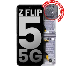 Inner OLED Assembly With Frame Compatible For Samsung Galaxy Z Flip 5 5G (US & International) (Used OEM Pull: Grade A) (Lavender)