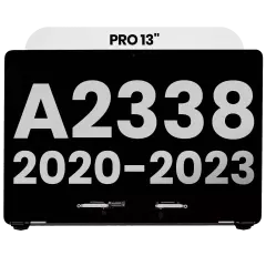 Complete LCD Display Assembly Compatible For MacBook Pro 13" (A2338 / Late 2020, A2338 / Late 2023) (M1 / M2) (Used OEM Pull: Grade A) (Silver)