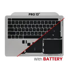 Top Case Assembly With Battery And Keyboard Compatible For MacBook Pro 13" (A2338 / Late 2020) (Space Gray) (US Keyboard)