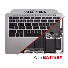 Top Case Assembly With Battery And Keyboard Compatible For MacBook Pro 13" Retina (A1502 / Late 2013 / Mid 2014) (US Keyboard) (Used OEM Pull: Grade B/C)