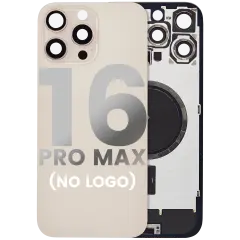 Back Glass With Steel Plate With MagSafe Magnet Pre-Installed Compatible For iPhone 16 Pro Max (No Logo) (Desert Titanium)