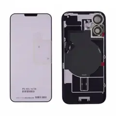 Back Glass With Steel Plate With Wireless NFC Charging MagSafe Magnet & Flashlight Flex Compatible For iPhone 16 (UK / EU Version) (Genuine OEM) (Pink)