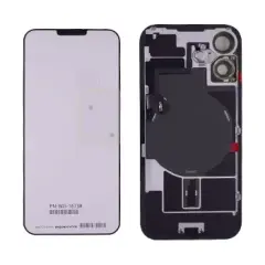 Back Glass With Steel Plate With Wireless NFC Charging MagSafe Magnet & Flashlight Flex Compatible For iPhone 16 plus (UK / EU Version) (Genuine OEM) (White)