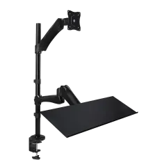 Sit-Stand Workstation Mount (SSM 7921) Height Adjustable Standing Desk for 22-27 Inch Monitors / Laptop / Keyboard (Mount-It) (Black)