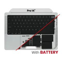 Top Case Assembly With Battery And Keyboard Compatible For MacBook Pro 14" (A2442 / Late 2021) / Pro 14" (A2779/ early 2023) (US Keyboard) (Silver)