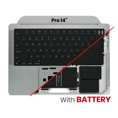 Top Case Assembly With Battery And Keyboard Compatible For MacBook Pro 14" (A2442 / Late 2021) / Pro 14" (A2779/ early 2023)  (US Keyboard) (Space Gray)