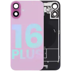 Back Glass w/ MagSafe Magnet & NFC & Flashlight Flex For iPhone 16 Plus (Service Pack) (Pink)