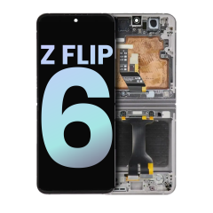 Inner OLED Assembly With Frame Compatible For Samsung Galaxy Z Flip 6 5G (US & International) (Service Pack) (Silver Shadow)