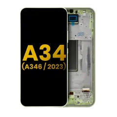 OLED Assembly With Frame Compatible For Samsung Galaxy A34 5G (A346 / 2023) (Refurbished) (Lime)