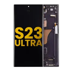 OLED Assembly With Frame Compatible For Samsung Galaxy S23 Ultra 5G (US & International) (Assembled) (Phantom Black)