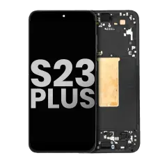 OLED Assembly With Frame Compatible For Samsung Galaxy S23 Plus 5G (US & International) (Used OEM Pull: Grade A) (Phantom Black)