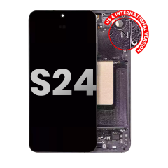 OLED Assembly With Frame For Samsung Galaxy S24 5G (US & International Version) (Used OEM Pull: Grade B/C) (Onyx Black)