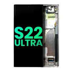 OLED Assembly With Frame Compatible For Samsung Galaxy S22 Ultra 5G (Genuine OEM) (Phantom White)