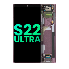 OLED Assembly With Frame Compatible For Samsung Galaxy S22 Ultra 5G (Genuine OEM) (Burgundy)