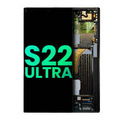 OLED Assembly With Frame Compatible For Samsung Galaxy S22 Ultra 5G (Genuine OEM) (Phantom Black)