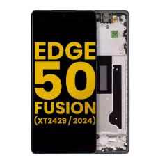 OLED Assembly With Frame Compatible For Motorola Moto Edge 50 Fusion 5G (XT2429 / 2024) (Refurbished) (Forest Blue)