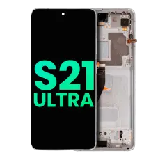 OLED Assembly With Frame Compatible For Samsung Galaxy S21 Ultra 5G (Genuine OEM) (Phantom Silver)