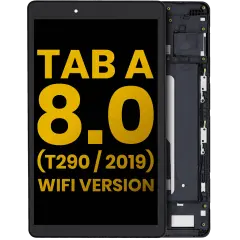 LCD Assembly With Frame Compatible For Samsung Galaxy Tab A 8.0" (2019) (T290) (WiFi Version) (Refurbished) (Black)
