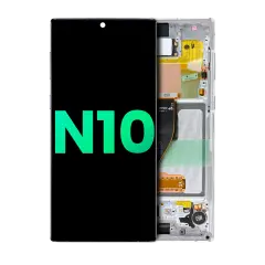 OLED Assembly With Frame Compatible For Samsung Galaxy Note 10 5G (Genuine OEM) (Aura White)