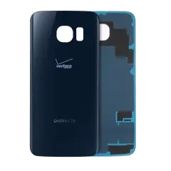Back Cover Glass Compatible For Samsung Galaxy S6 (Verizon Logo) (Service Pack) (Black Sapphire)