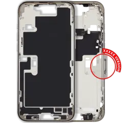 Mid-Frame Housing With Power And Volume Button Compatible For iPhone 16 Pro max (International Version) (Used OEM Pull: Grade A) (Natural Titanium)