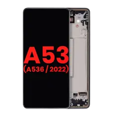 OLED Assembly With Frame Compatible For Samsung Galaxy A53 5G (A536 / 2022) (6.46") (Aftermarket Plus) (Black)