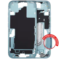 Mid-Frame Housing With Power And Volume Button Compatible For iPhone 16 (International Version) (Used OEM Pull: Grade A) (Teal)