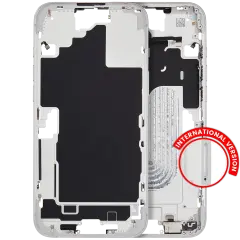 Mid-Frame Housing With Power And Volume Button Compatible For iPhone 16 Plus  (International Version) (Used OEM Pull: Grade A) (White)