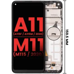 LCD Assembly With Frame Compatible For Samsung Galaxy A11 (A115F/  A115M / 2020) /  M11 (M115 /2020) (International Version)(Aftermarket Plus) (All Colors)