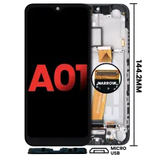 LCD Assembly With Frame Compatible For Samsung Galaxy A01 4G (A015 / 2020) (Global Model) (Micro USB Frame) (Aftermarket Plus) (All Colors)