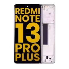 OLED Assembly With Frame Compatible For Xiaomi Redmi Note 13 Pro Plus (Refurbished) (White)