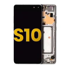 OLED Assembly With Frame Compatible For Samsung Galaxy S10 5G (Refurbished) (Crown Silver)