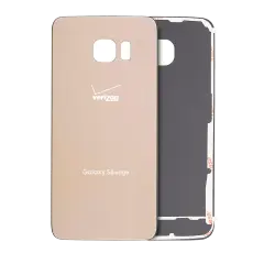 Back Cover Glass  Compatible For Samsung Galaxy S6 Edge (Verizon 4G) (Service Pack) (Gold)