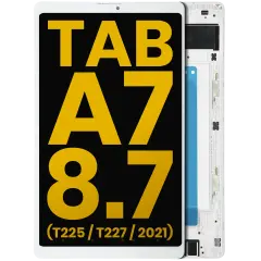 LCD Assembly With Frame Compatible For Samsung Galaxy Tab A7 Lite 8.7" (2021) (T225 / T227) (Cellular Version) (Refurbished) (White)
