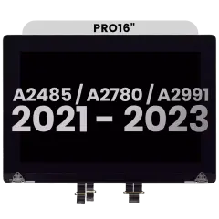 Complete LCD Display Assembly Compatible For MacBook Pro 16" (A2485 / Late 2021) / (A2780 / Late 2023 / (A2991 / Late 2023)  (Used OEM Pull: Grade C) (Silver)