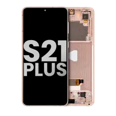 OLED Assembly With Frame Compatible For Samsung Galaxy S21 Plus 5G (Used OEM Pull: Grade A) (Phantom Violet / Pink / Gold)